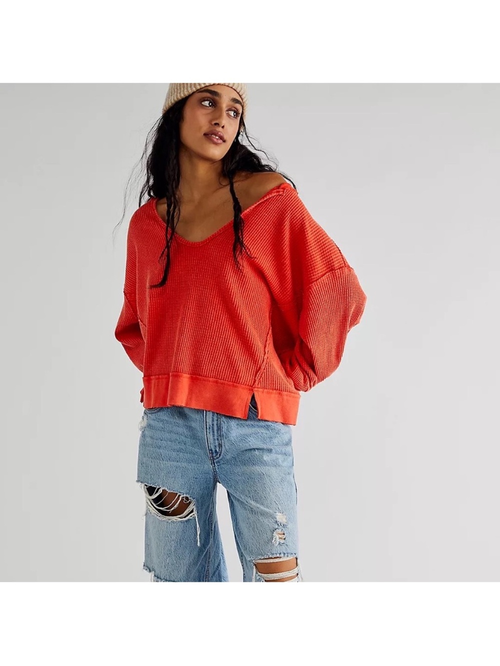 Free People Buttercup Thermal in Primrose Size Small - Picture 2 of 6